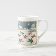 動くクリスマスポールトリー コーヒーマグ