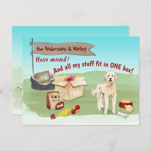 動くゴールデンドルの犬が我が新しい家へ  ポストカード (正面/裏面)