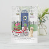 動くゴールデンレトリバー犬の自転車ブルードア 案内状 (スタンド正面)