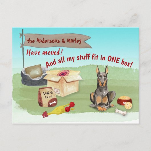 動くドバーマン・ドッグ・トイズ新宅   ポストカード (正面)