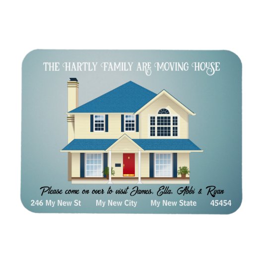 動くパーソナライズされた発表のシンプル マグネット (横)