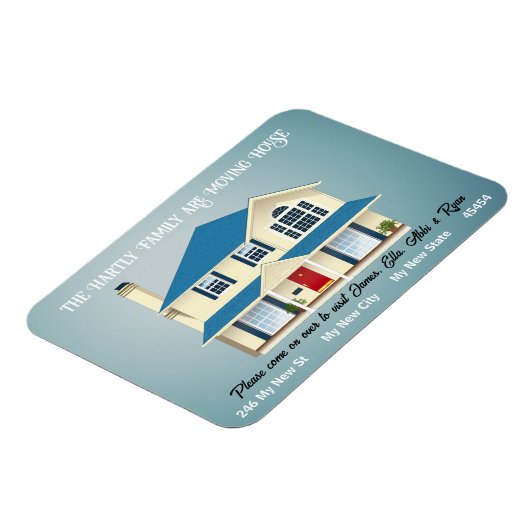 動くパーソナライズされた発表のシンプル マグネット (左側)