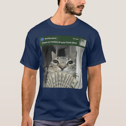 動くミーム少年と指輪猫 Tシャツ (正面)