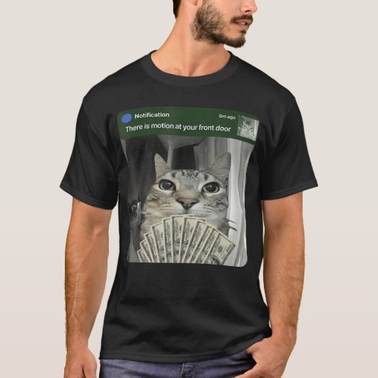 動くミーム少年付きリングキャット Tシャツ (正面)
