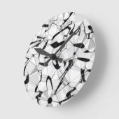 動く丸い時計の白黒 ラウンド壁時計 (傾斜)