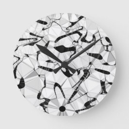 動く丸い時計の白黒 ラウンド壁時計