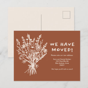 動く告知ワイルドフラワーブーケ可愛いドードル ポストカード
