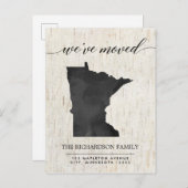 動く発表、ミネソタ州素朴 インビテーションポストカード (正面/裏面)