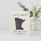 動く発表、ミネソタ州素朴 インビテーションポストカード (スタンド正面)