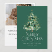 動く緑のクリスマスツリーの写真 シーズンカード (正面/裏面)