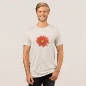 動く花びら – 菉豊かな花のグラフィック トライブレンドＴシャツ (正面全面)