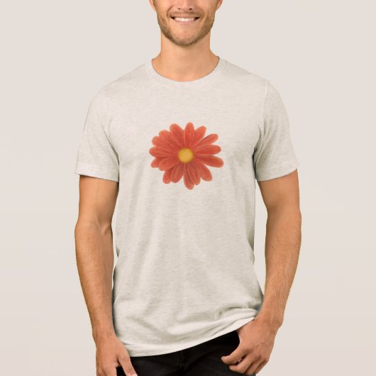 動く花びら – 菉豊かな花のグラフィック トライブレンドＴシャツ (正面)