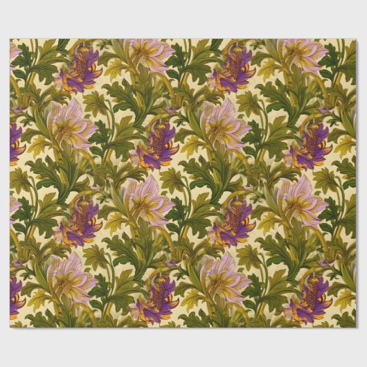 動く花ロマンチックな日陰 ラッピングペーパー (フラット)