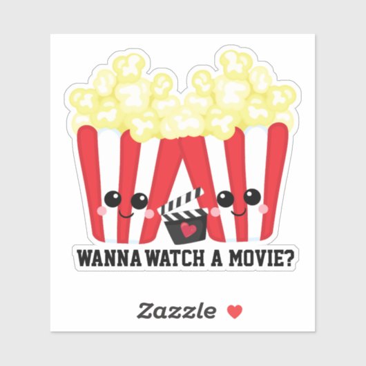 動く質問を見たいおもしろいかわいいポップコーン シール (シート)