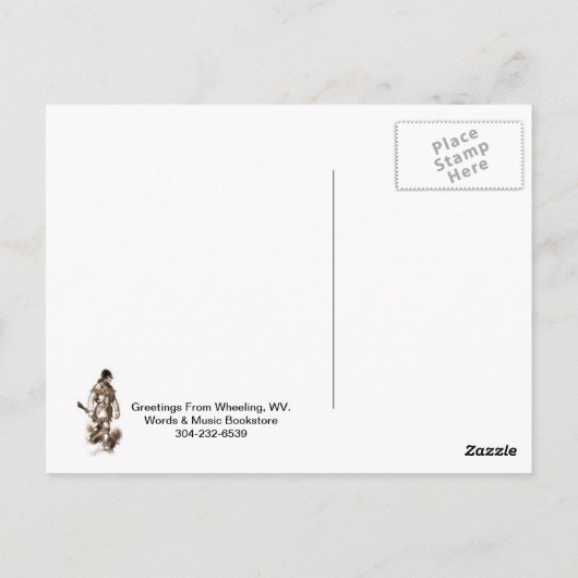 動く郵便はがきの郵便はがきウェストヴァージニアWV ポストカード (裏面)