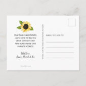  動く黄ひエレガントまわり水色フローラ 案内ポストカード (裏面)