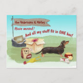 動く黒いダックスフンド犬のおもちゃ我々の新しい家       ポストカード (正面)