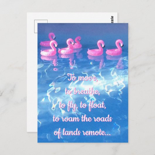 動く、呼吸する…トラベ感動的ル引用文 ポストカード (正面/裏面)