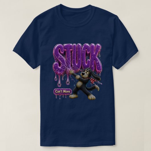 動けない 冗談 皮肉 Tシャツ (デザイン正面)