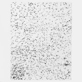 動グランジ物用白黒インク(ばちゃばちゃ)跳ねるプリント フリースブランケット (正面)