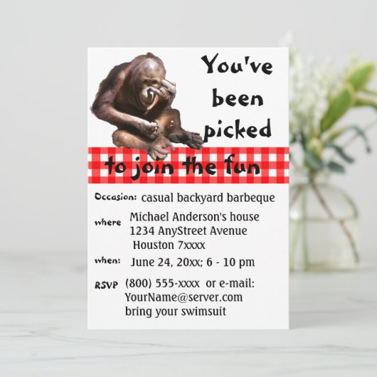 動ユーモアのある物おもしろいパーティー 招待状 (スタンド正面)