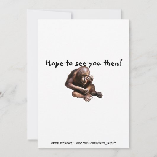 動ユーモアのある物おもしろいパーティー 招待状 (裏面)