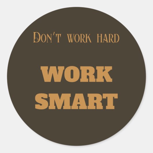 動作しない懸命作業頭が切れるやる気を起こさせる文字ゴール ラウンドシール (正面)