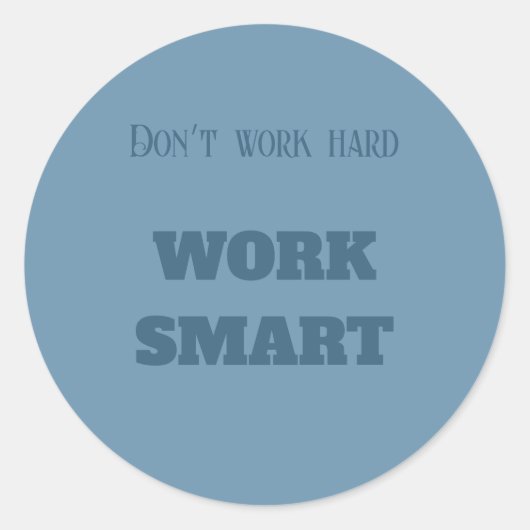 動作しない懸命作業頭が切れるやる気を起こさせる文字青 ラウンドシール (正面)