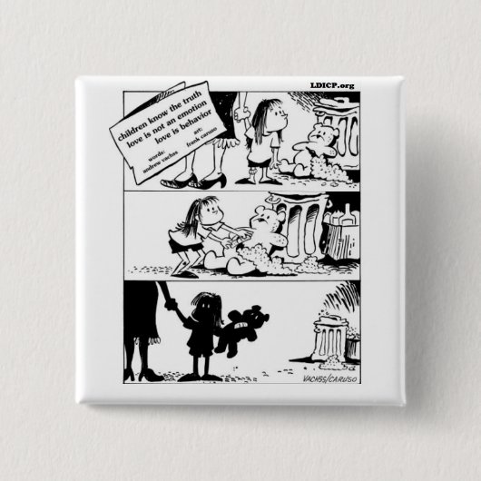 動作は真実のスクエアボタン 缶バッジ (正面)