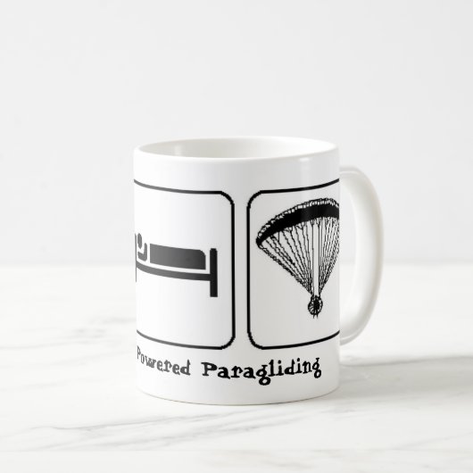 、動力を与えられたパラグライダー食べて下さい、眠らせて下さい コーヒーマグカップ (正面右)