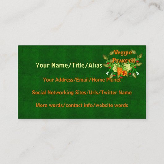 動力を与えられる野菜 名刺 (正面)