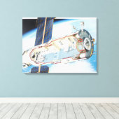 動力を用いた太陽の宇宙ステーションの断面 キャンバスプリント (インサイチュ (ウッドフロア))