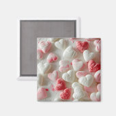 動力付き砂糖ハートキャンディマグネット マグネット (正面/裏面)