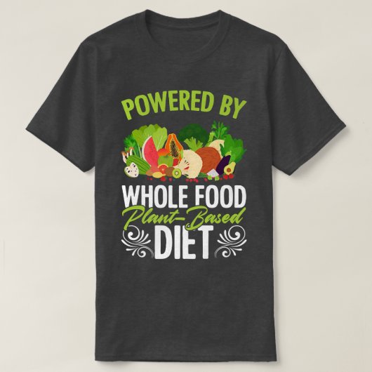 動力式全食品植物ベースのダイエットビーガンVegetaria Tシャツ (デザイン正面)
