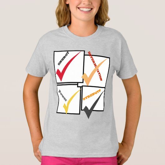 動力決定強度エネルギーティックトップ Tシャツ (正面)