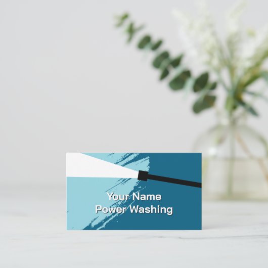 動力洗浄ドライブウェイの圧力洗浄 名刺 (スタンド正面)