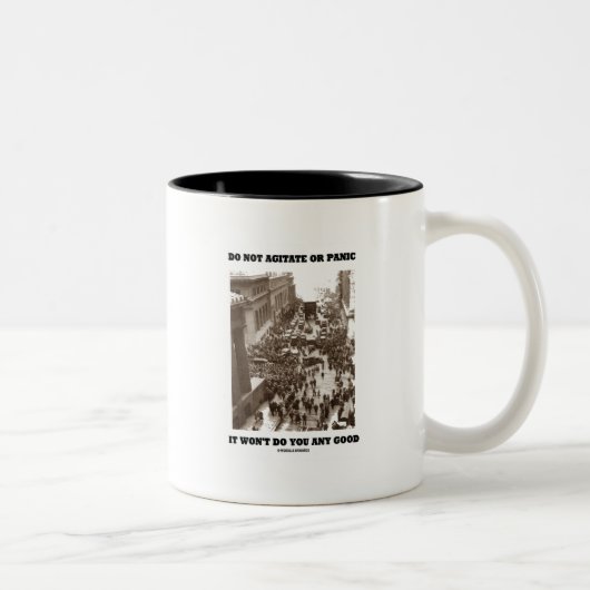 動揺したりパニックにしたりしない何の良い行いにもならない ツートーンマグカップ (右)