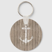 動揺していかり付き木材 キーホルダー (正面)