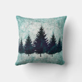 動揺してで素朴な常緑の松の木の森林 クッション (裏面)