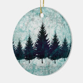 動揺してで素朴な常緑の松の木の森林 セラミックオーナメント (左)