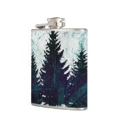 動揺してで素朴な常緑の松の木の森林 フラスク (左)