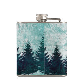 動揺してで素朴な常緑の松の木の森林 フラスク (裏面)