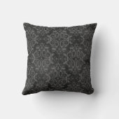 動揺してで豪華なダマスク織の装飾用クッション-黒 クッション (裏面)