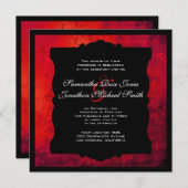 動揺してで赤いゴシック様式結婚式招待状 招待状 (正面/裏面)