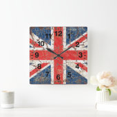 動揺してなイギリスの旗 スクエア壁時計 (ホーム)