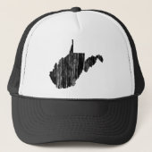 動揺してなウェストヴァージニアの州の輪郭 キャップ (正面)