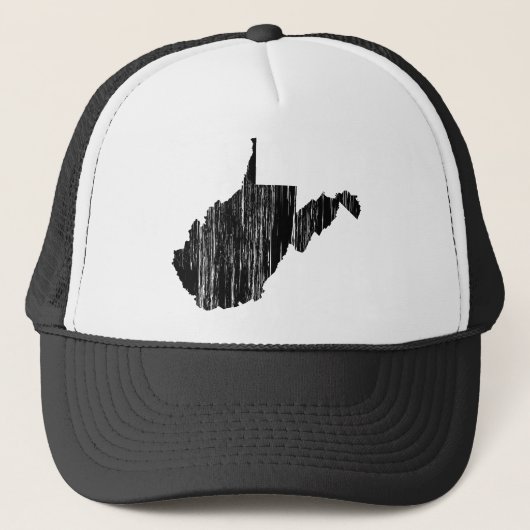 動揺してなウェストヴァージニアの州の輪郭 キャップ (正面)