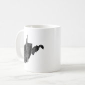 動揺してなウェストヴァージニアの州の輪郭 コーヒーマグカップ (正面左)