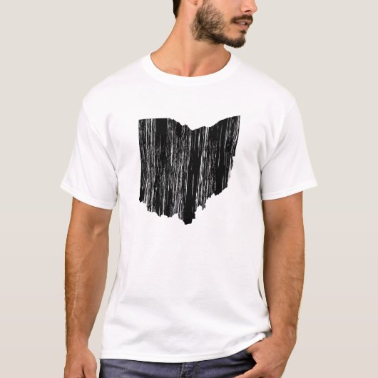 動揺してなオハイオ州の州の輪郭 Tシャツ (正面)