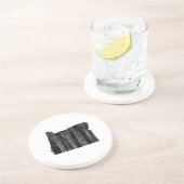 動揺してなオレゴンの州の輪郭 コースター (側面)